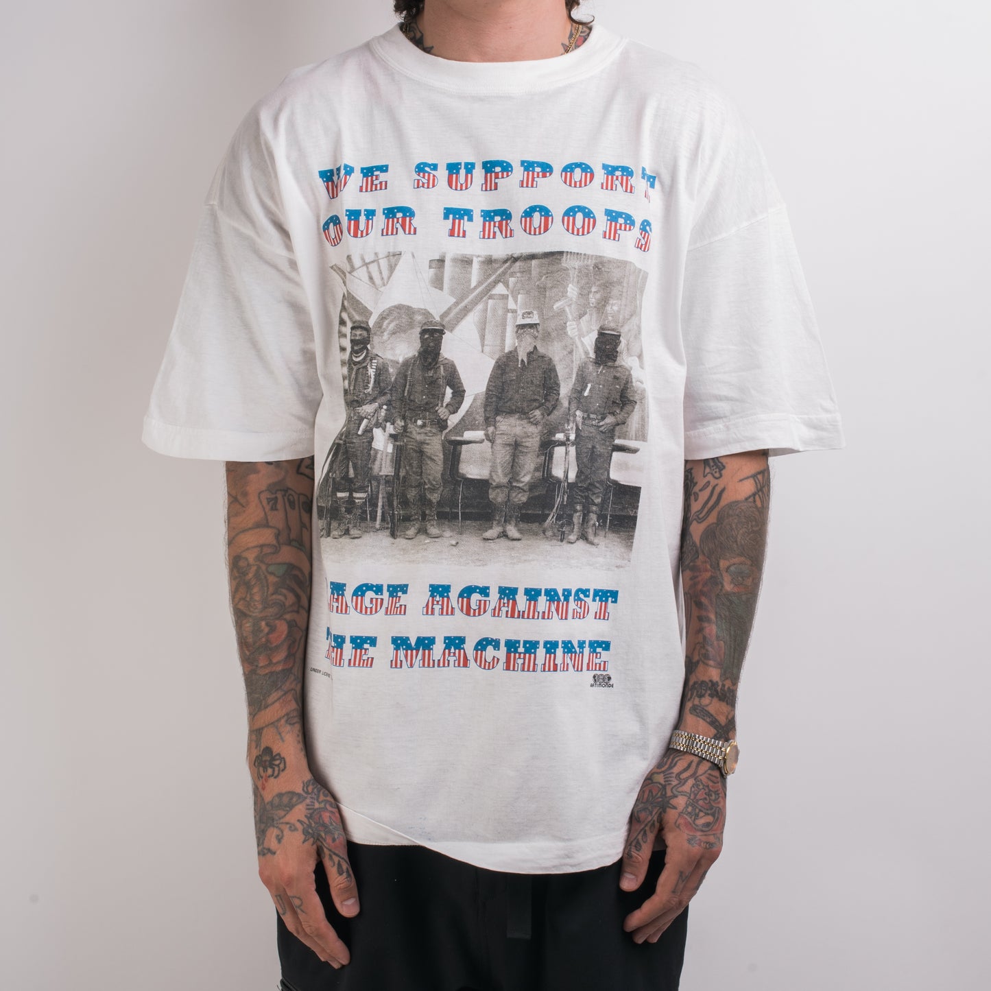 Vintage 90’s Rage Against The Machine We Support Our Troops T-Shirt