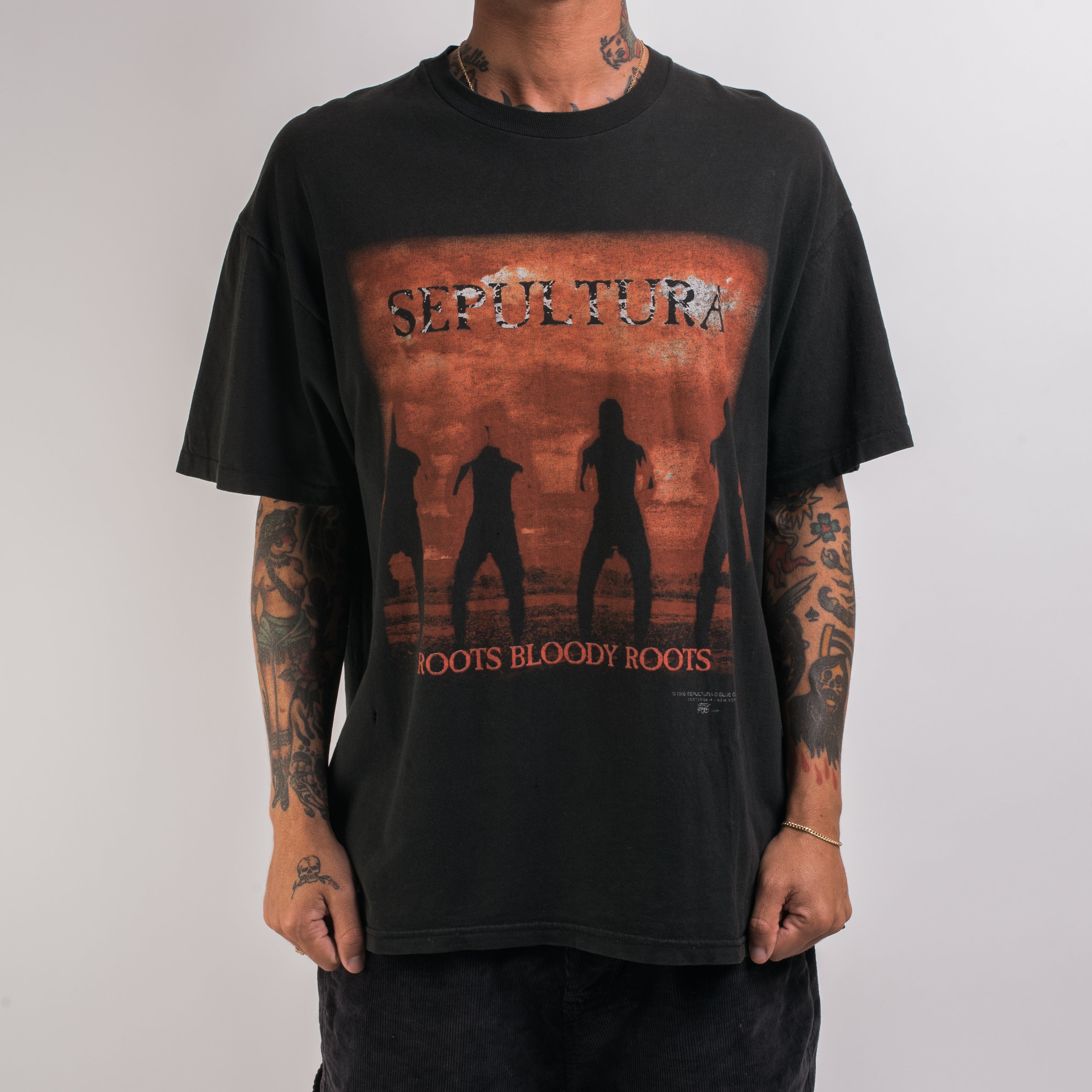 Blody Roots Vintage 1996 Sepultura Roots Bloody Roots T-Shirt – Mills Vintage USA