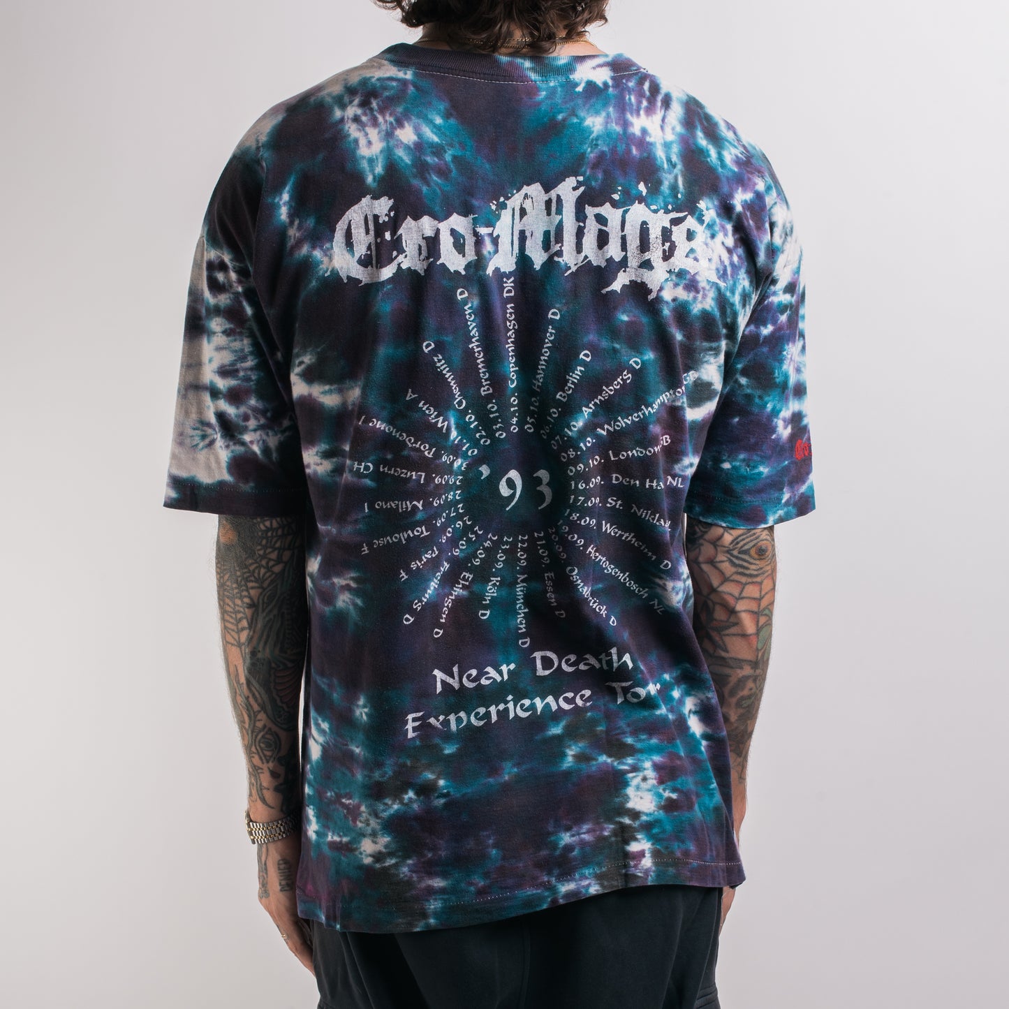 Vintage 1993 Cro-Mags Near Death Experience Tour Tie Dye T-Shirt